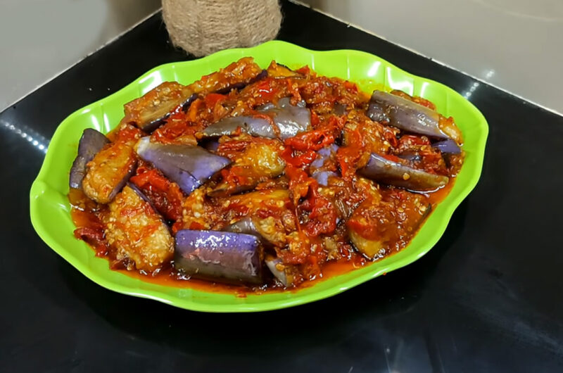 Spicy Sweet Balado Eggplant Recipe from East Java, Indonesia