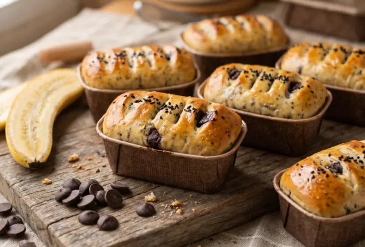 Roti pisang coklat gembul lembut ala bakery dalam cup